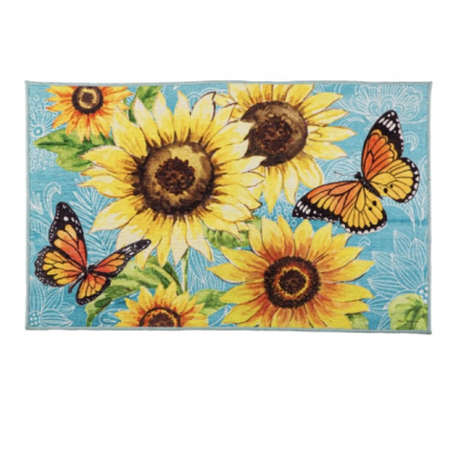 Butterflies and Sunflowers Door Mat