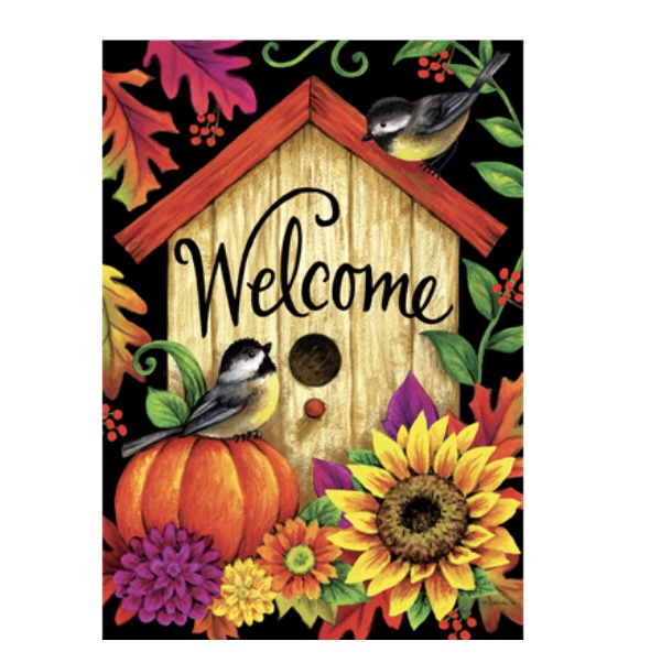 Fall Birdhouse Flag