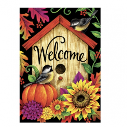 Fall Birdhouse Flag