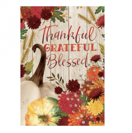 Thankful Grateful Blessed Fall Mini Flag