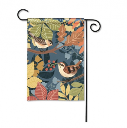 Fall Birds & Berries Mini Flag