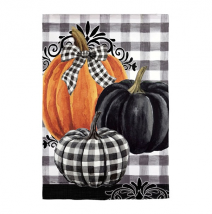 Pumpkin Checkered House Flag