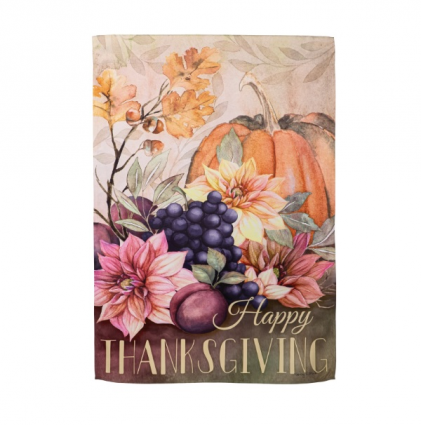 Happy Thanksgiving Suede Flag