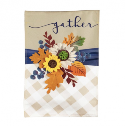 'Gather' Fall Flower Mini Flag