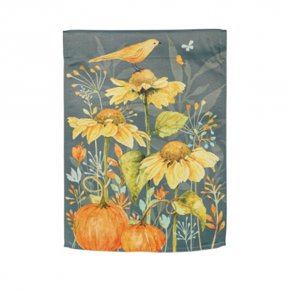 Sunflower & Pumpkin Suede Mini Flag