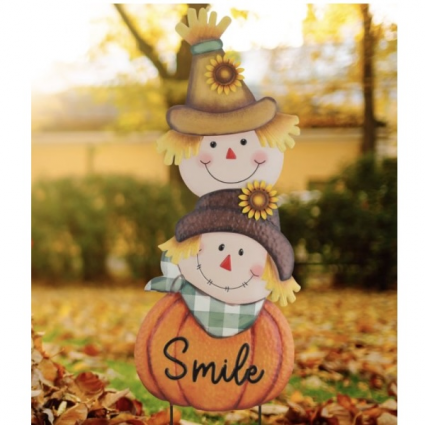 Pumpkin Scarecrow Stake