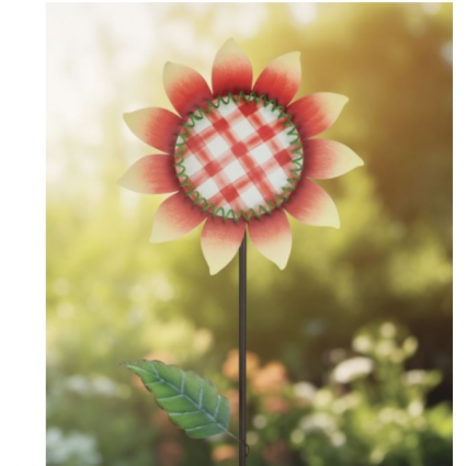 White Sunflower Garden Stake