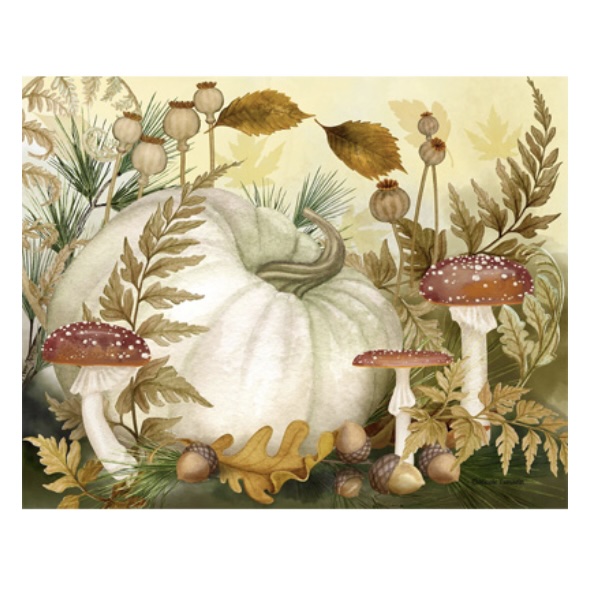 Fall Pumpkin and Mushroom Pillow