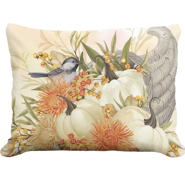 Birds with Pumpkins Pillow