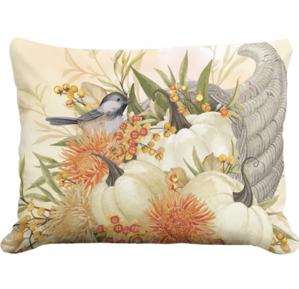 Birds with Pumpkins Pillow