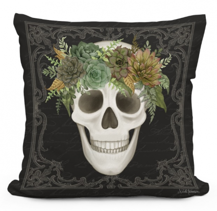Skull with Crown Pillow