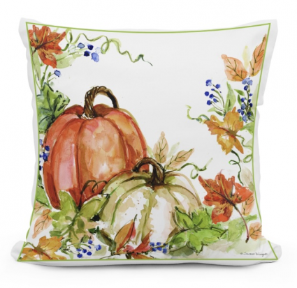 Pumpkin with Leaves Pillow