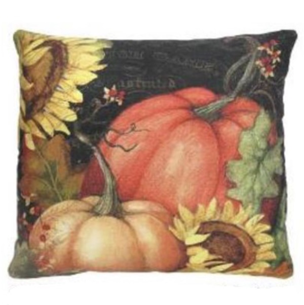 Pumpkins & Sunflowers Decorative Pillow