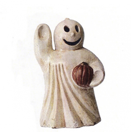 Ghost Large Waving with Pumpkin
