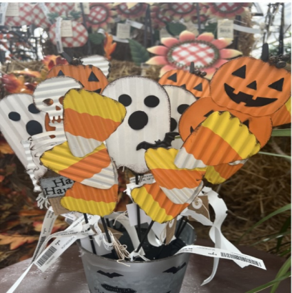 Halloween Plant Picks - Ghosts, Candy Corn, Pumpkins, Skeletons (sold separately)