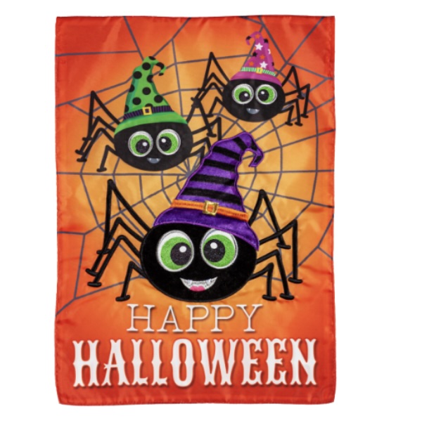Happy Halloween Spiders Garden Flag