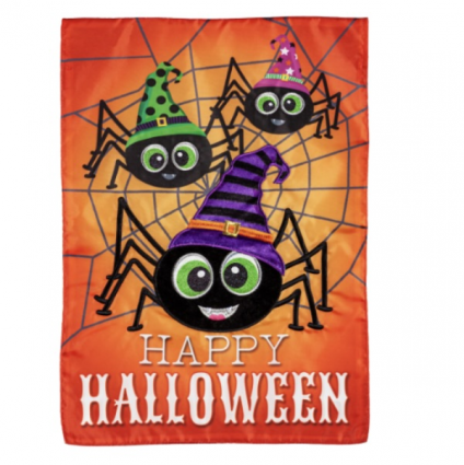 Happy Halloween Spiders Garden Flag