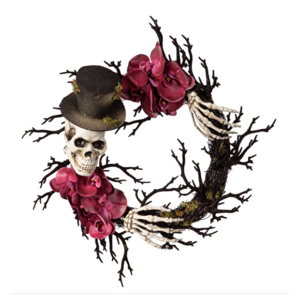 Skeleton Wreath With Orchids