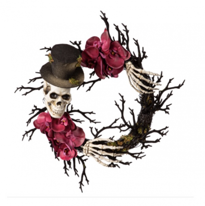 Skeleton Wreath With Orchids