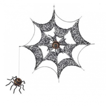 Spider Web with Spiders 15"