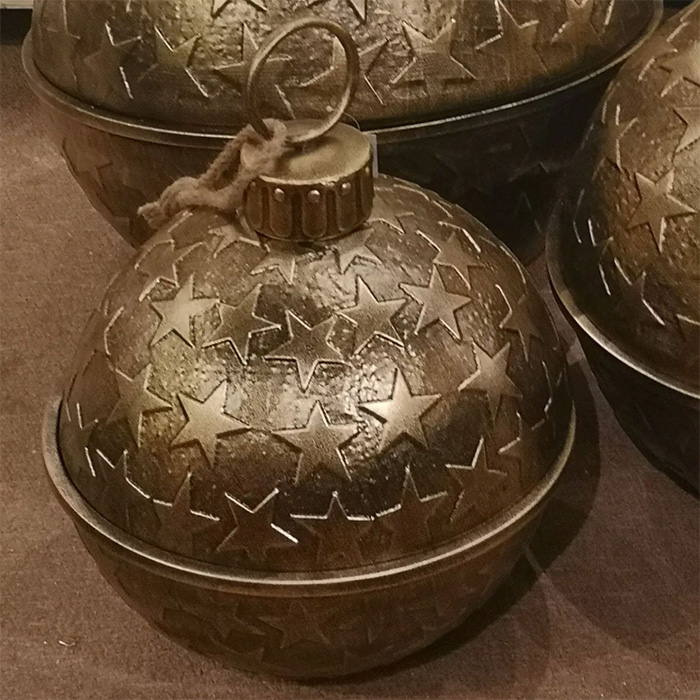 Star Embossed Gold Jingle Bell  21" 