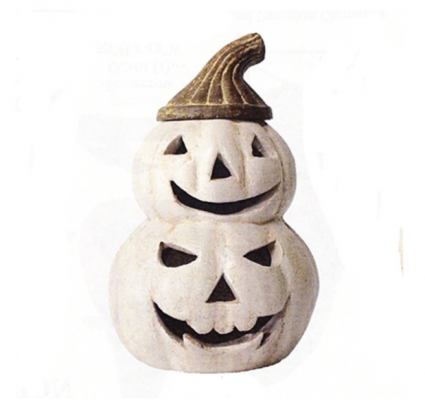 Double White Jolly Pumpkin Lantern 