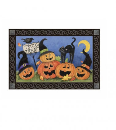 Cats & Pumpkins Trick or Treat Doormat.  