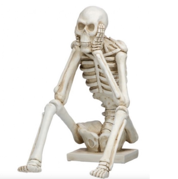 Sitting, Thinking, Wishing Skelton 10.5"  