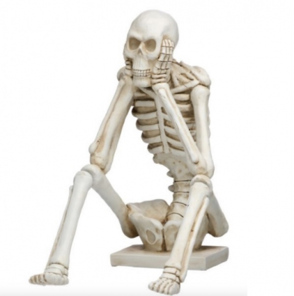 Sitting, Thinking, Wishing Skelton 10.5"  