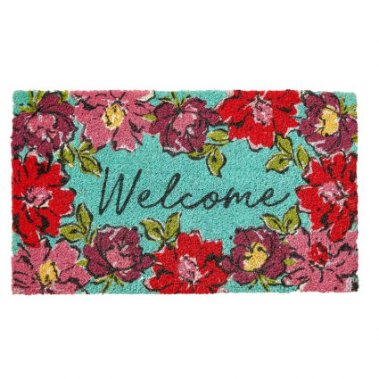In Bloom Welcome Coir Doormat