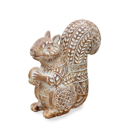 Carved Geo Pattern Squirrel