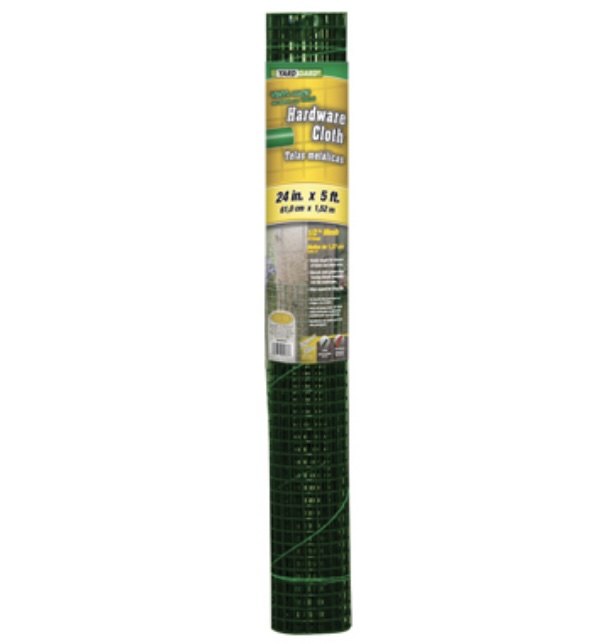 Green PVC-Coated 19-Gauge Hardware Cloth 24" x 5'