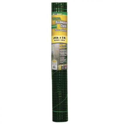 Green PVC-Coated 19-Gauge Hardware Cloth 24" x 5'