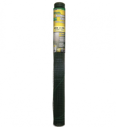 Green PVC-Coated 19-Gauge Hardware Cloth 36" x 5'