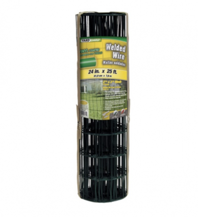 Green Vinyl-Coated Welded Wire Fence  16-Gauge, 3" x 2" Mesh