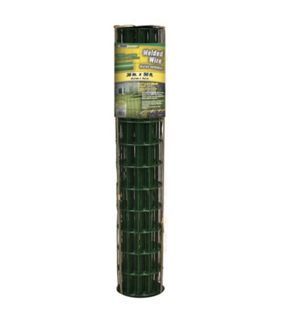 Green Vinyl-Coated Welded Wire Fence  16-Gauge, 3" x 2" Mesh