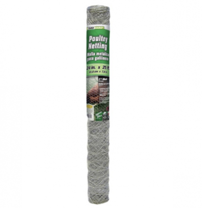Galvanized Poultry Netting  20-Gauge, 2" Mesh 24" x 25'
