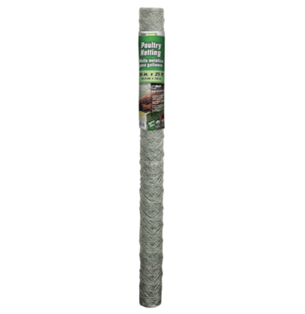 Galvanized Poultry Netting  20-Gauge, 2" Mesh 36" x 25'