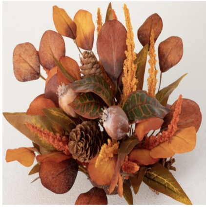 Mixed Fall Leaf & Wheat Orb 5'