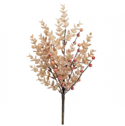 Cream Eucalyptus Orange Berry Pick 17"