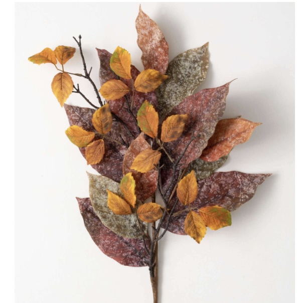 Warm Fall Mixed Leaf Spray 36