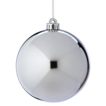 Shiny Silver Christmas Ball Ornament