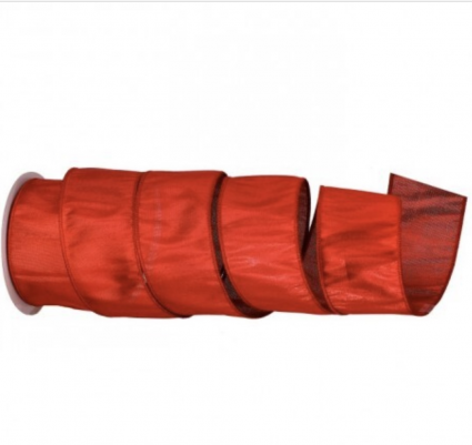 Red Dupion Ribbon 2.5" X 10Y 