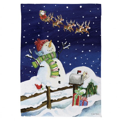 Santa & Snowman Suede Mini Garden Flag