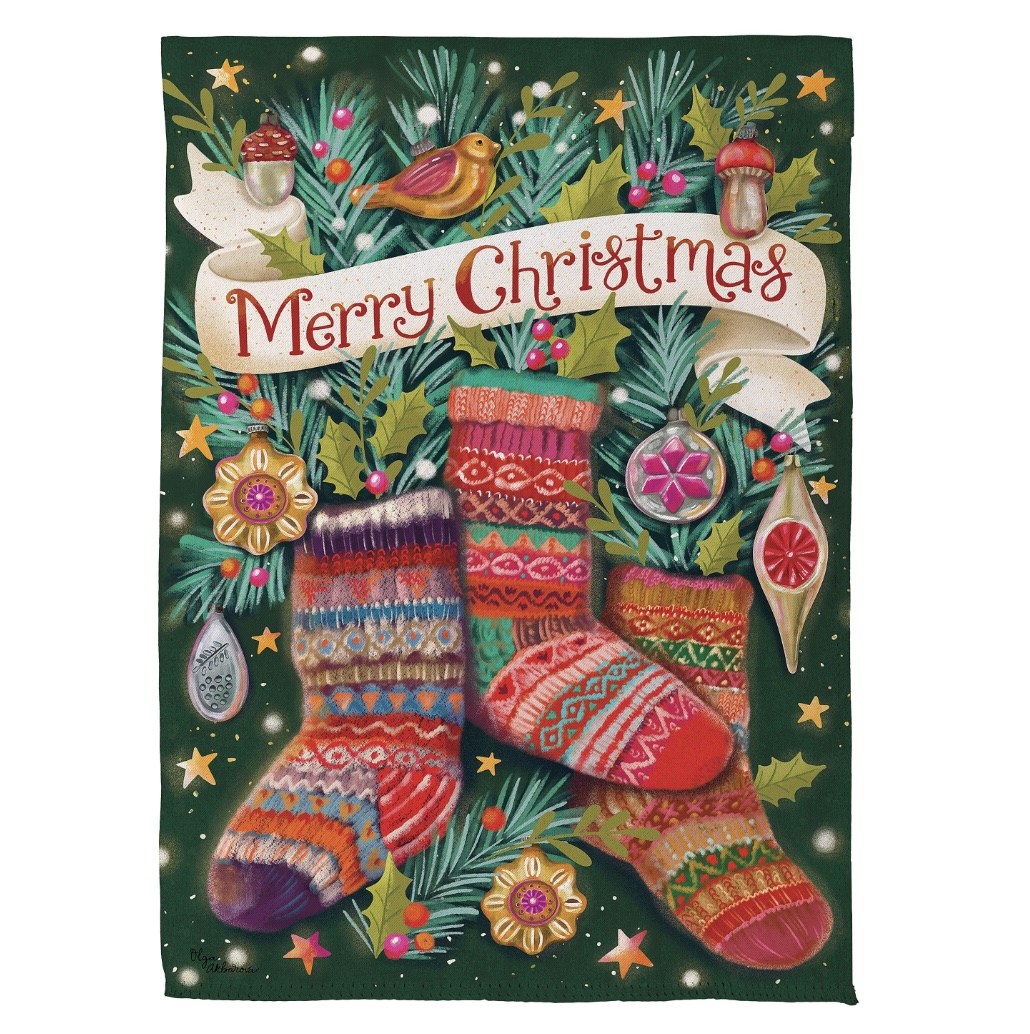 Sock Ornaments Suede Mini Garden Flag