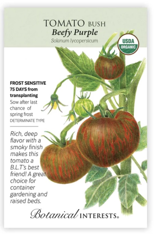 Organic Beefy Purple Bush Tomato Seeds
