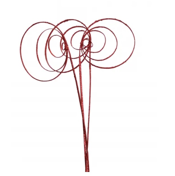 Red Glitter Jumbo Cane Circles (3 Stems)