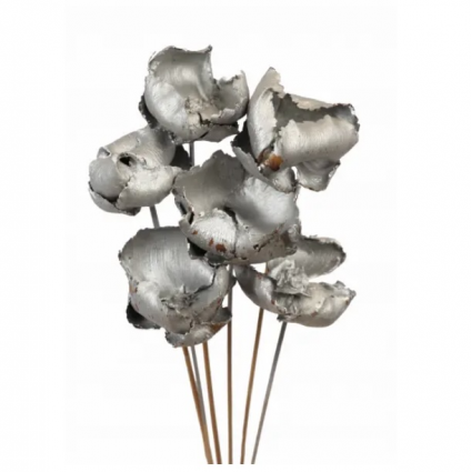 Silver Metallic Palm Caps (6 Stems)