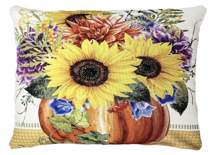 PILLOW, 19X24 P'KIN BOUQUET 1