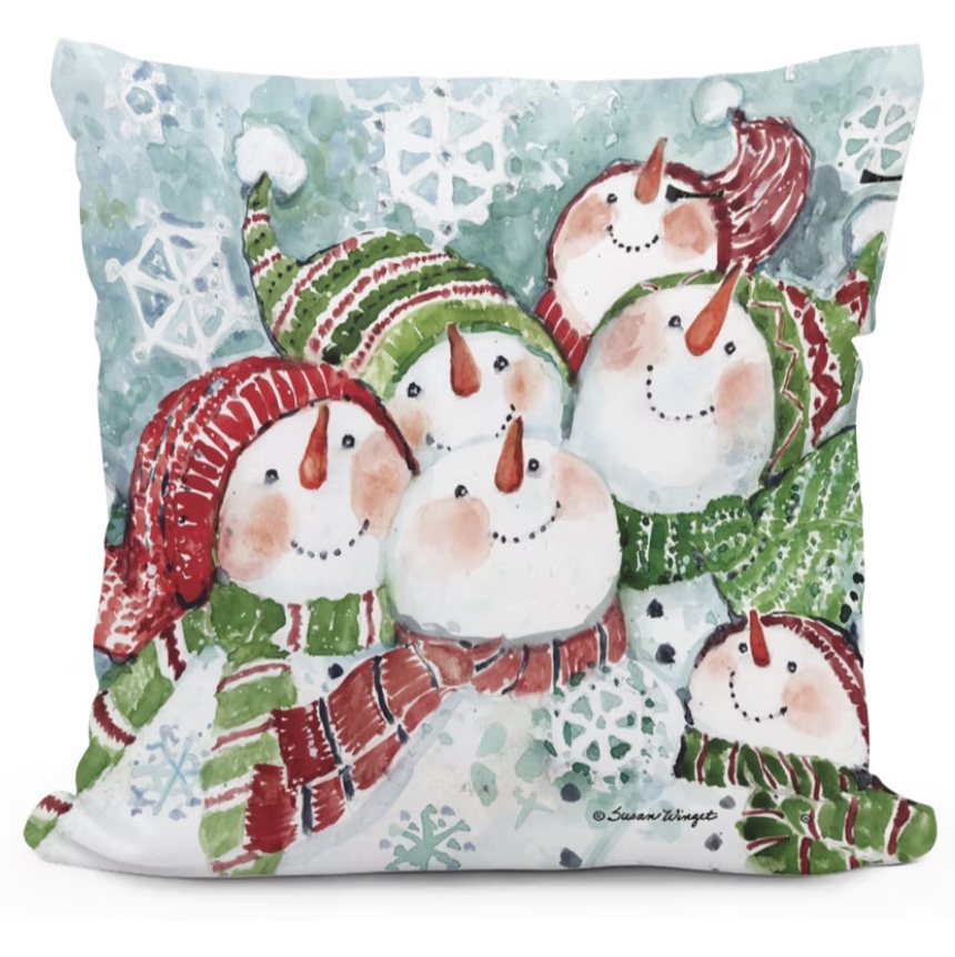 Snowman Family Pillow 18 " x 18"